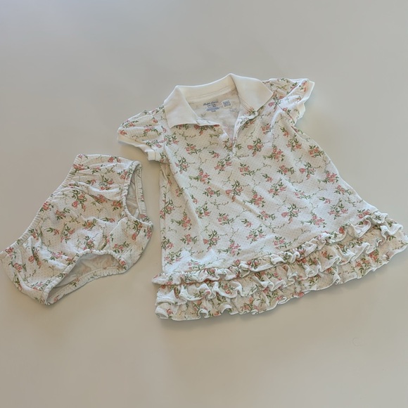 Ralph Lauren Baby Girls Floral Polo Dress and Bloomer - Picture 4 of 11